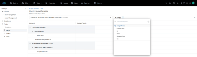 Add Fields_ Budget Builder