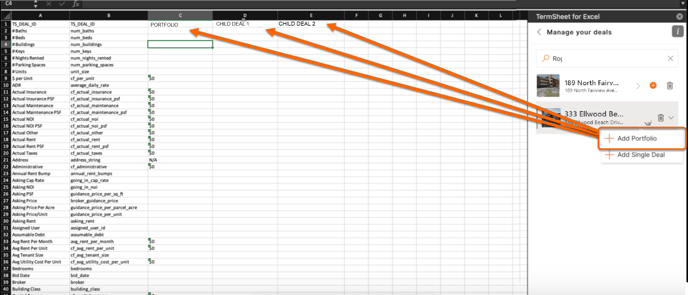 Add Portfolio to Excel