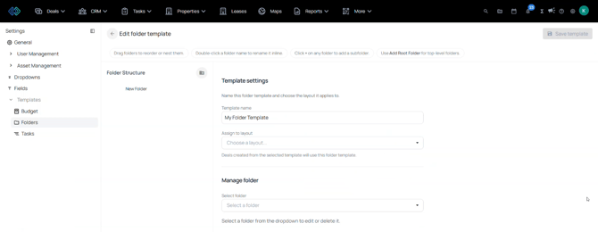 Create folder structure - folder template