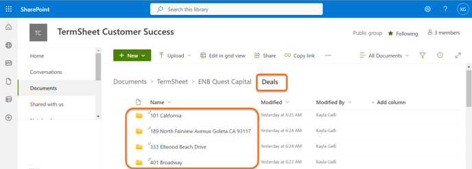 Deals Folder SharePoint