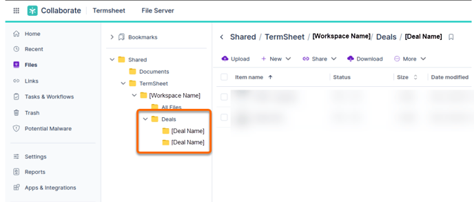 Egnyte File Structure- Deal Files