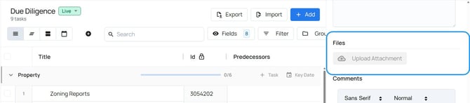 File Upload Attachment - Tasks
