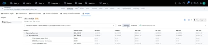 Monthly vs Quarterly - budget builder