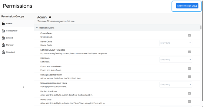 Permission Group - Add Permission Group