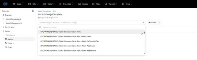 Select Accounts_Template - Budget Builder