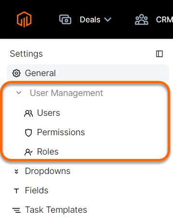 Settings - User Management