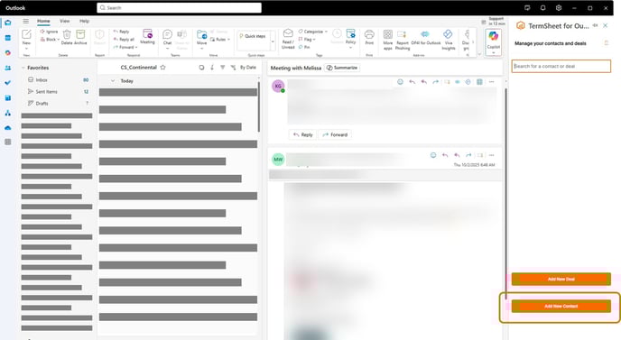 add contact from outlook addin
