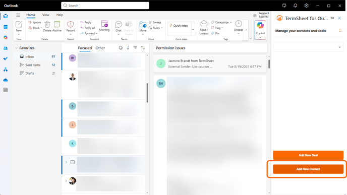 add contact from outlook