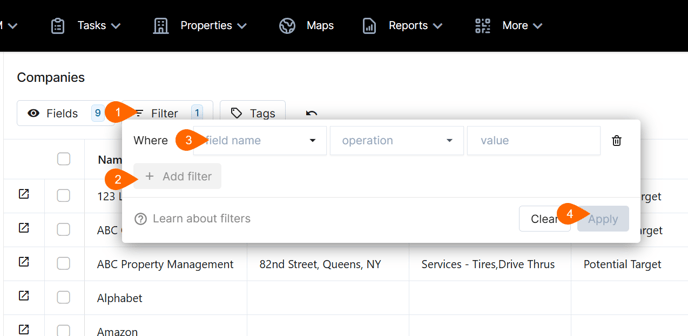 add filters to view-1