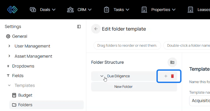 add subfolders - folder template