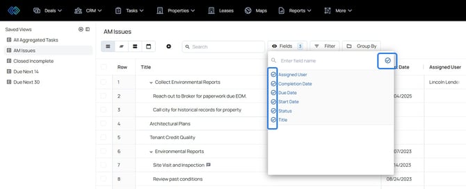 aggregated task views - remove columns