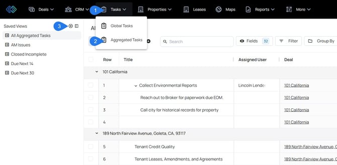 aggregated tasks - add view