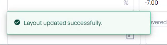 approvals - Layout saved successfully