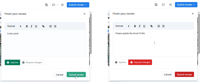 approvals - Submit Review