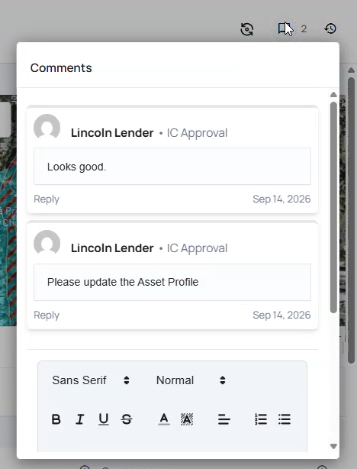 approvals - comments
