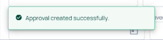 approvals - created successfully