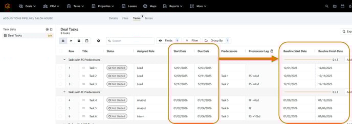 baseline- populated baselines
