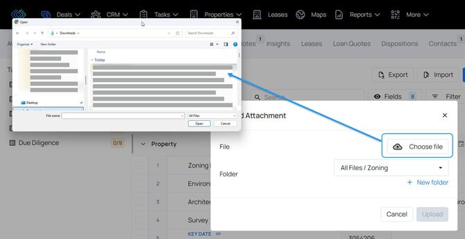 choose fild - folder destination tasks
