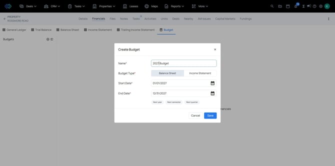 configure budget - budget builder