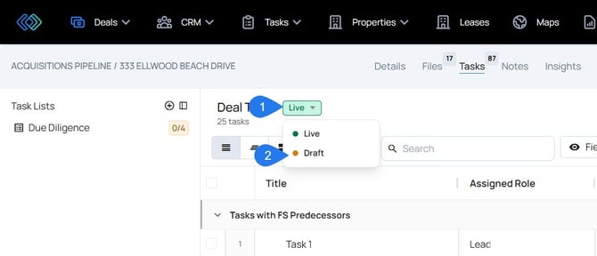 draft tasks - create draft