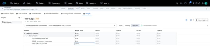 enter budget amounts - budget builder