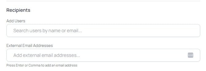 export objects - recipients