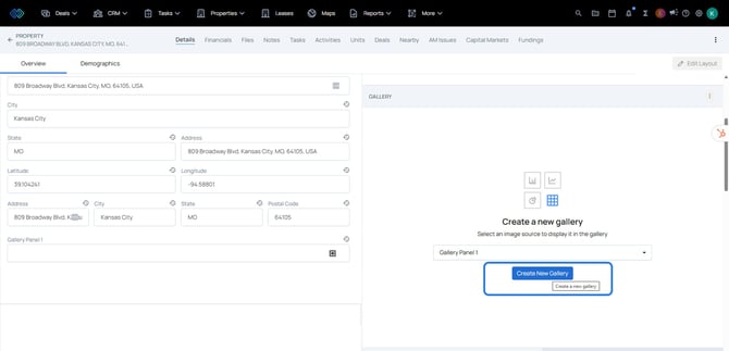 gallery - create new gallery
