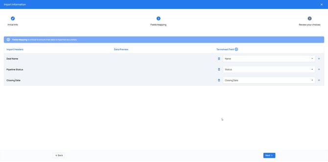 imports wizard - fields mapping