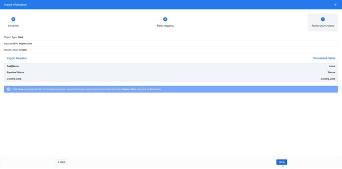 imports wizard - review choices