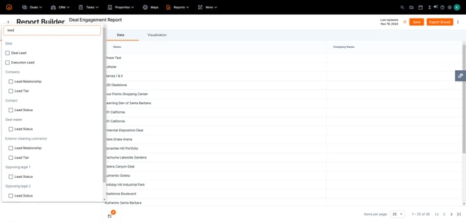 report-nested filters