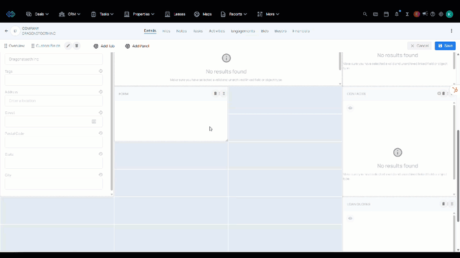 resize form panel CRM