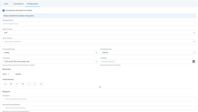 schedule send configuration