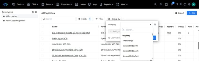 select a field - group by