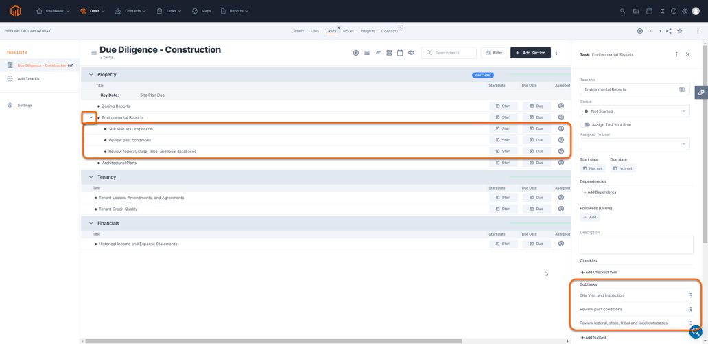 Add Subtasks to Task Items
