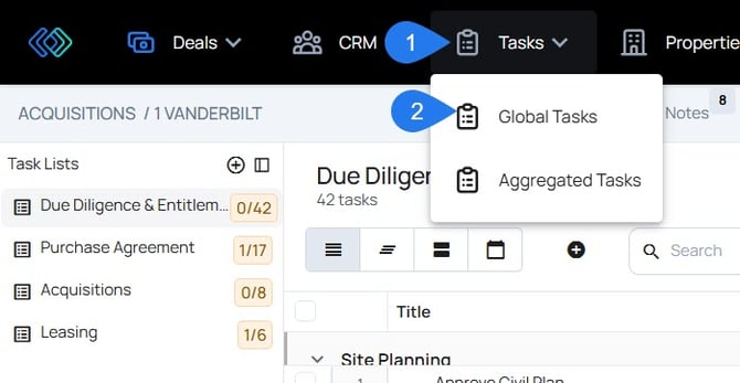 tasks - global tasks